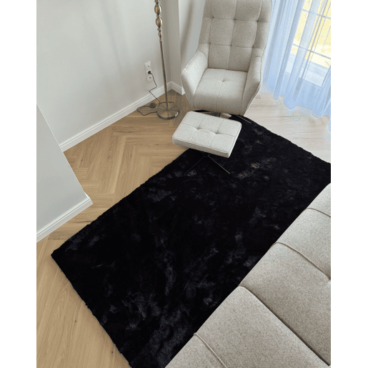Tapete de pelo sintético MIRPUR Preto 160 x 230 cm