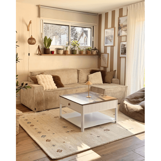Tapete SULUCA Creme 200 x 300 cm Lã Gabbeh