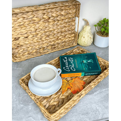 Conjunto de 2 bandejas decorativas KONTUM Vime Natural