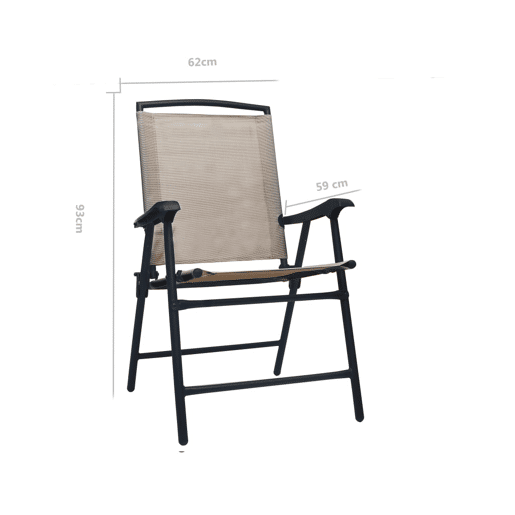 vidaXL Cadeiras de jardim dobráveis 2 peças taupe cinzento textilene