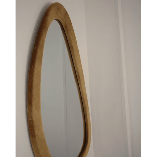 Espelho VENAS 61 cm 91 cm Veludo Mostarda