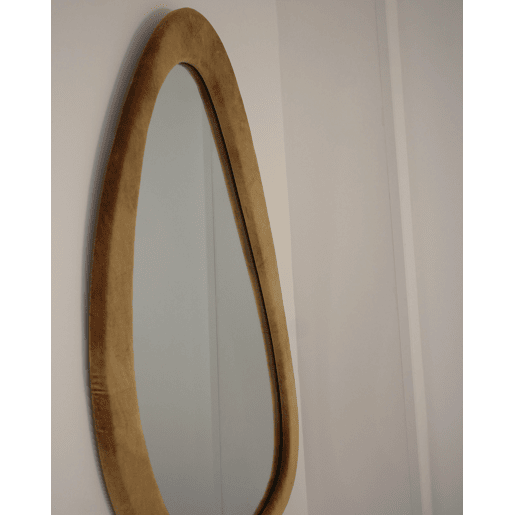 Espelho VENAS 61 cm 91 cm Veludo Mostarda