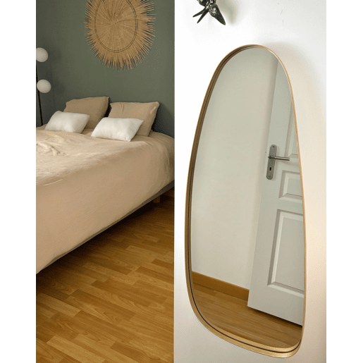 Espelho CERGY 39 cm 95 cm Metal Dourado