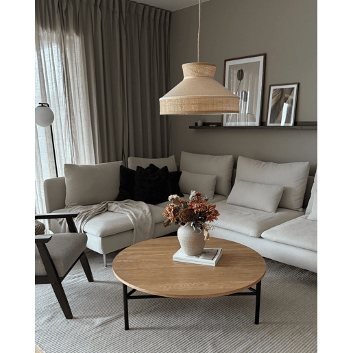Candeeiro suspenso BATALI Rattan Creme Candeeiro suspenso BATALI Rattan Creme
