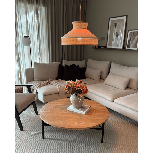 Candeeiro suspenso BATALI Rattan Creme Candeeiro suspenso BATALI Rattan Creme