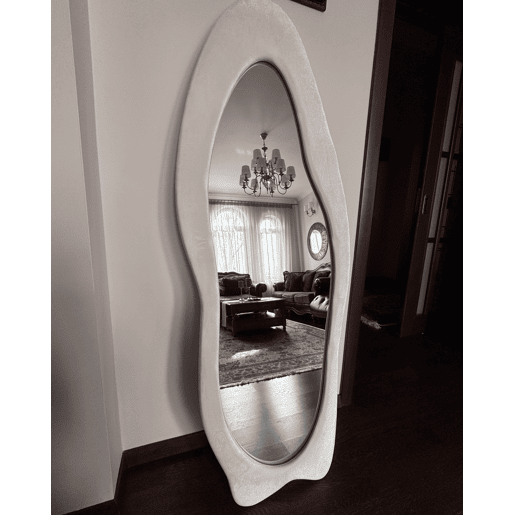 Espelho REIGNY 57 cm 160 cm Veludo Branco