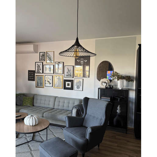 Candeeiro suspenso GIONA Metal Preto