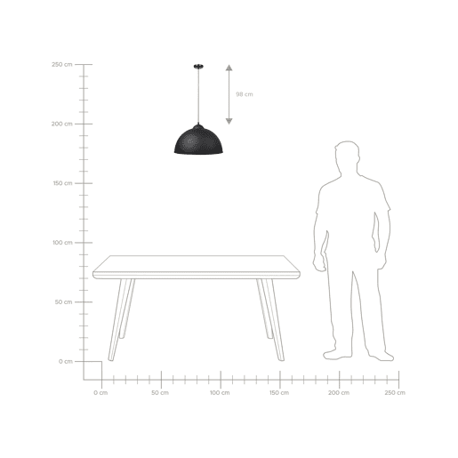 Candeeiro suspenso CETINA Metal Preto
