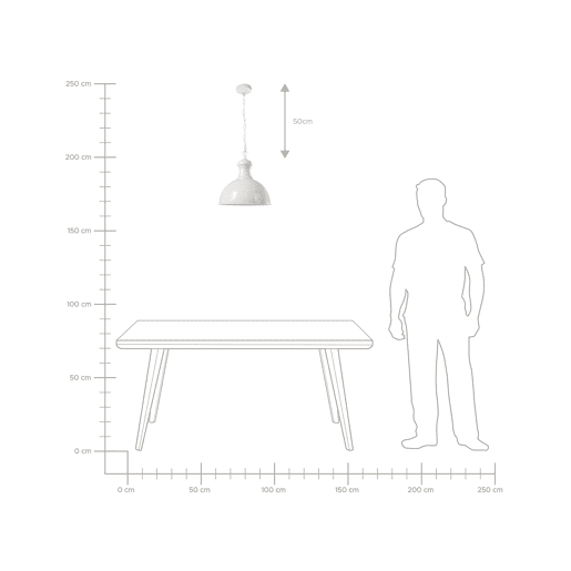 Candeeiro suspenso DIDESSA Metal Branco creme