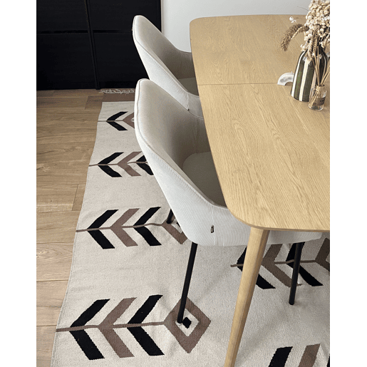 Tapete NIAVAN Creme 200 x 300 cm Algodão Kilim