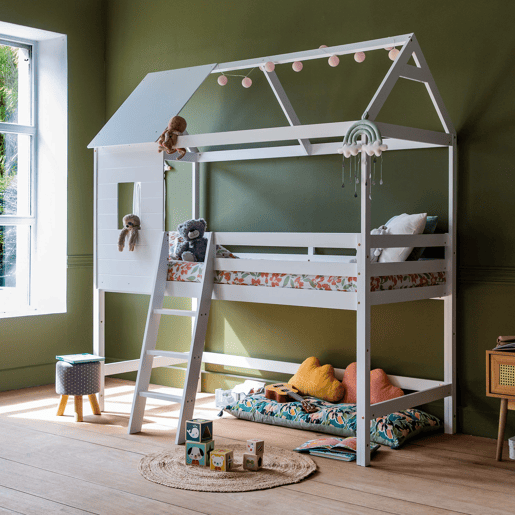 Cama infantil de entrepiso 190x90cm blanco MARGOT