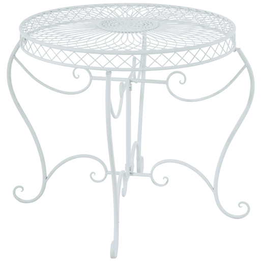 Mesa de jardin Sheela Metal Blanco Ø 90 cm