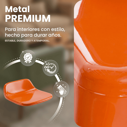 Silla Apilable Benedikt de Metal Naranja 48X44X89 cm