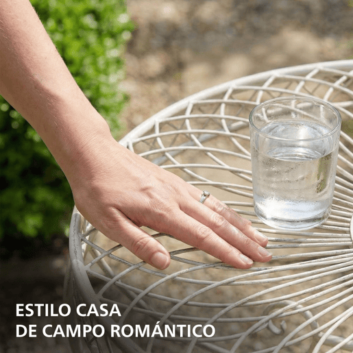 Mesa de jardin Sheela Metal Crema antiguo Ø 90 cm