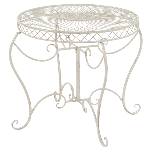 Mesa de jardin Sheela Metal Crema antiguo Ø 90 cm