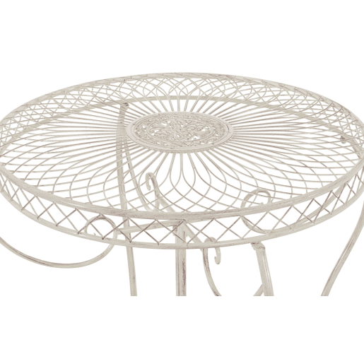 Mesa de jardin Sheela Metal Crema antiguo Ø 90 cm
