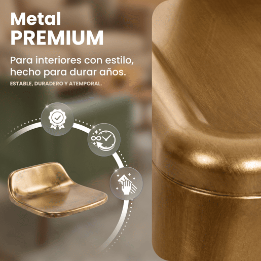 Silla Apilable Benedikt de Metal Dorado 48X44X89 cm
