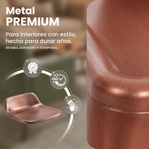 Silla Apilable Benedikt de Metal Cobre 48X44X89 cm