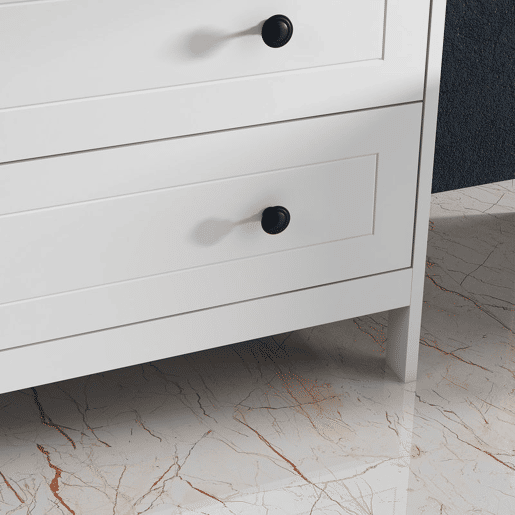 HOMCOM Cómoda de Dormitório Cómoda Branca com 5 Gavetas e Puxadores Cómoda Alta para Sala de Estar Estúdio Estilo Moderno 74x40x91 cm Branco