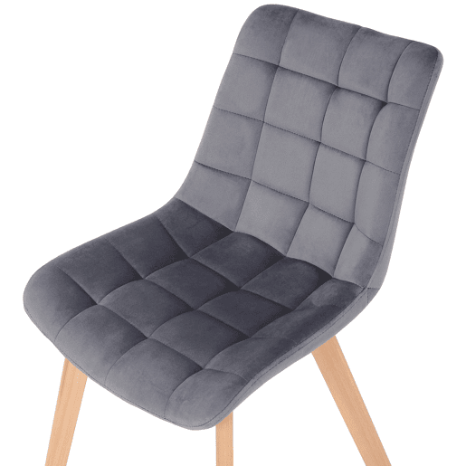 Silla de comedor Passaic en terciopelo Gris 61X46X82 cm