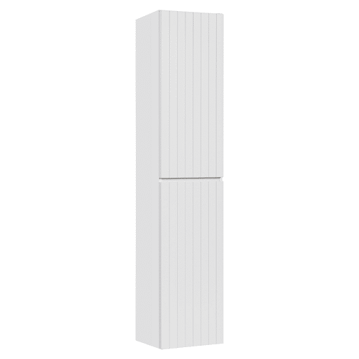 Conjunto móvel lavatório duplo 140cm 2 nichos e coluna Zelie Branco Madeira e Azul