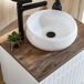 Conjunto mueble lavabo individual redondo y columna Zelie Conjunto mueble lavabo individual redondo y columna Zelie Blanco