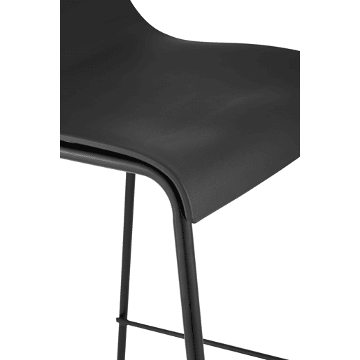Taburete de Bar Hover de Plástico Base de 4 Patas Negro 48X43X100 cm