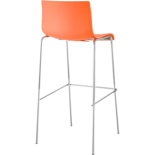 Taburete de Bar Hover de Plástico Base de 4 Patas Naranja 48X43X100 cm