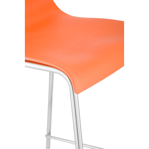 Taburete de Bar Hover de Plástico Base de 4 Patas Naranja 48X43X100 cm