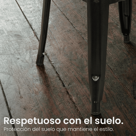 Juego de 4 taburetes de bar Mason Metal Negro 43X44X96 cm