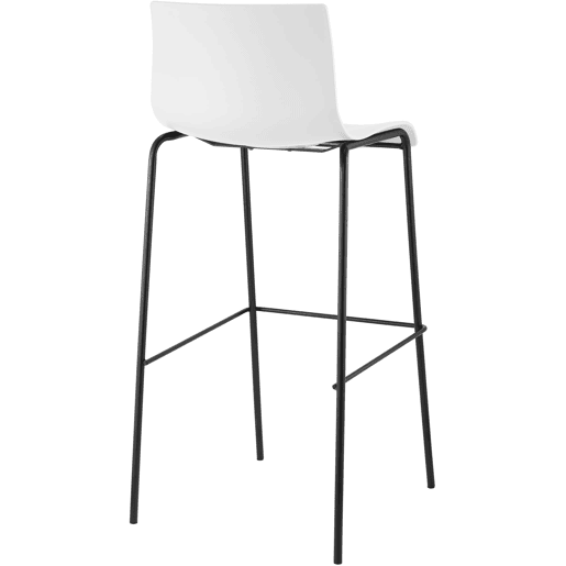 Taburete de Bar Hover de Plástico Base de 4 Patas Blanco 48X43X100 cm