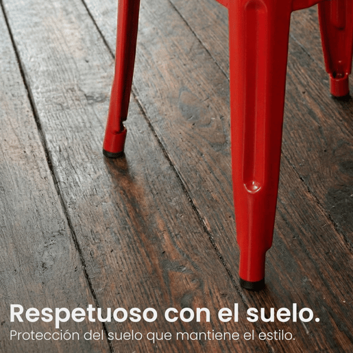 Juego de 4 taburetes de bar Mason Metal Rojo 43X44X96 cm