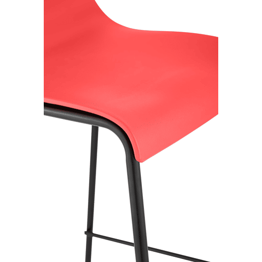 Taburete de Bar Hover de Plástico Base de 4 Patas Rojo 48X43X100 cm Taburete de Bar Hover de Plástico Base de 4 Patas Rojo 48X43X100 cm