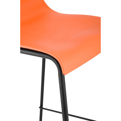 Taburete de Bar Hover de Plástico Base de 4 Patas Naranja 48X43X100 cm