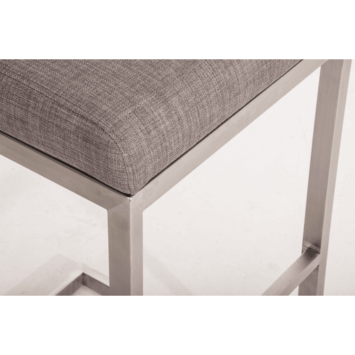 Taburete de Bar Paros Tapizado de Tela Gris 48X42X104 cm
