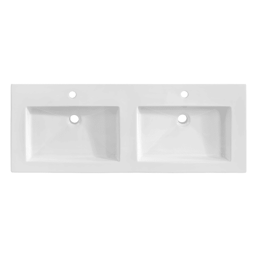 Conjunto móvel lavatório duplo encastrável 120cm e coluna Abril Branco