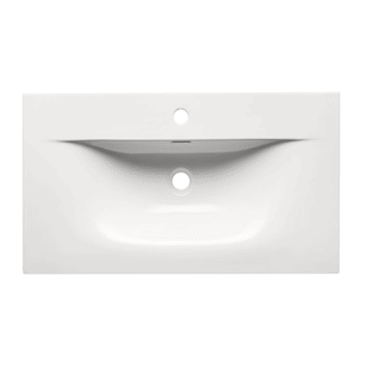 Móvel de lavatório individual de 80 cm com pedestal Adriel Branco