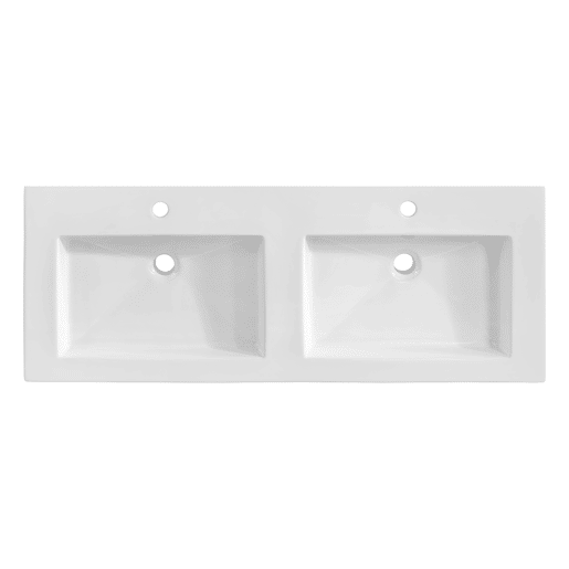 Conjunto móvel lavatório duplo embutido 120cm e coluna April Madeira