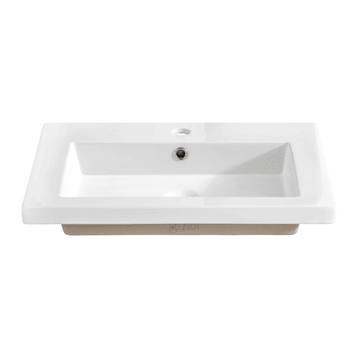 Conjunto móvel lavatório individual encastrado 60cm e coluna April Branco