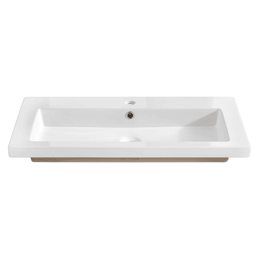 Conjunto móvel lavatório individual encastrado 80cm e coluna April Branco