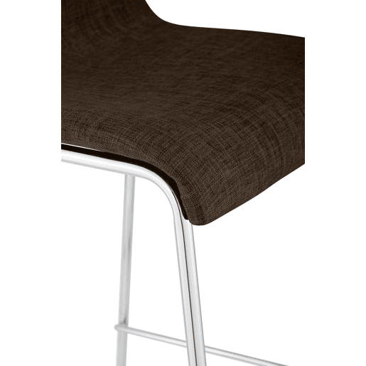 Taburete de bar Hover de tela con base de cuatro patas Marrón 48X43X100 cm