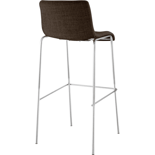Taburete de bar Hover de tela con base de cuatro patas Marrón 48X43X100 cm