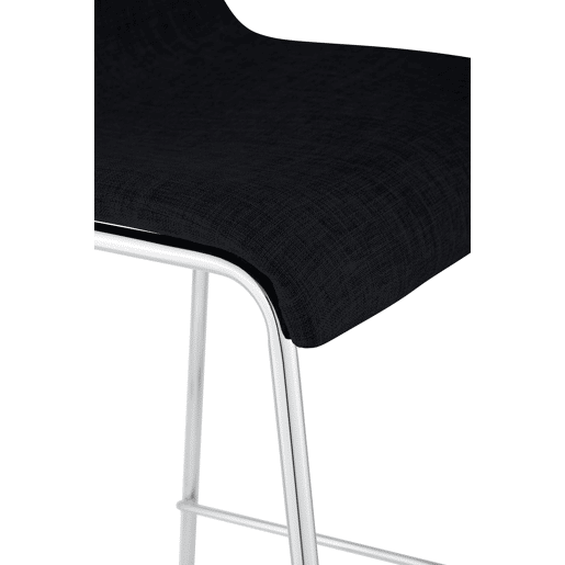 Taburete de bar Hover de tela con base de cuatro patas Negro 48X43X100 cm