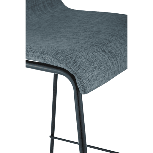 Taburete de bar Hover de tela con base de cuatro patas Azul 48X43X100 cm