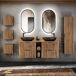 Mueble lavabo doble 2 nichos Gaia 140 Mueble lavabo doble 2 nichos Gaia 140 Negro/ Madera
