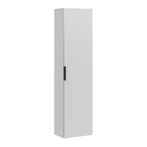 Móvel de lavatório duplo de 120cm e coluna Adriel Branco e efeito Pedra Móvel de lavatório duplo de 120cm e coluna Adriel Branco e efeito Pedra