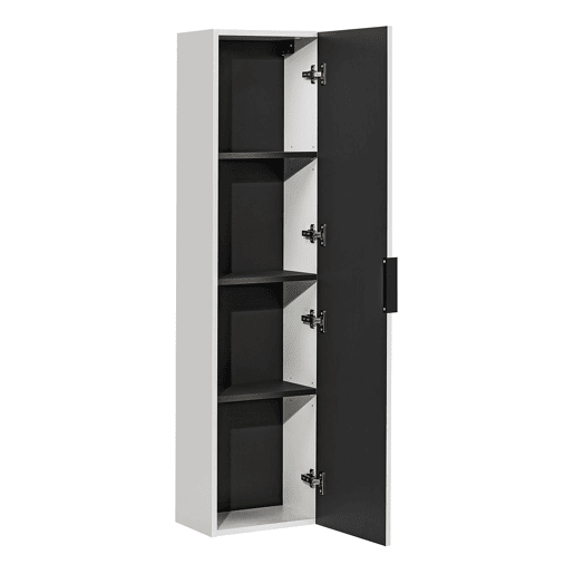 Móvel de lavatório duplo de 120cm e coluna Adriel Branco e efeito Pedra Móvel de lavatório duplo de 120cm e coluna Adriel Branco e efeito Pedra