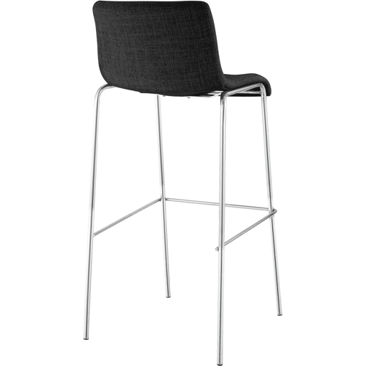 Taburete de bar Hover de tela con base de cuatro patas Gris oscuro 48X43X100 cm Taburete de bar Hover de tela con base de cuatro patas Gris oscuro 48X43X100 cm