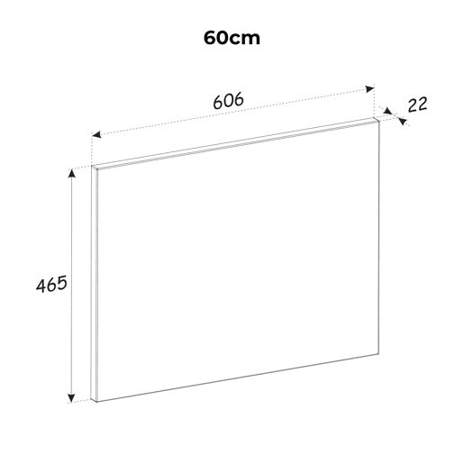 Móvel sob lavatório 60cm plano de toilette Adriel Branco