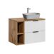 Conjunto mueble lavabo individual 2 nichos y columna Adriel 80 Conjunto mueble lavabo individual 2 nichos y columna Adriel 80 Blanco